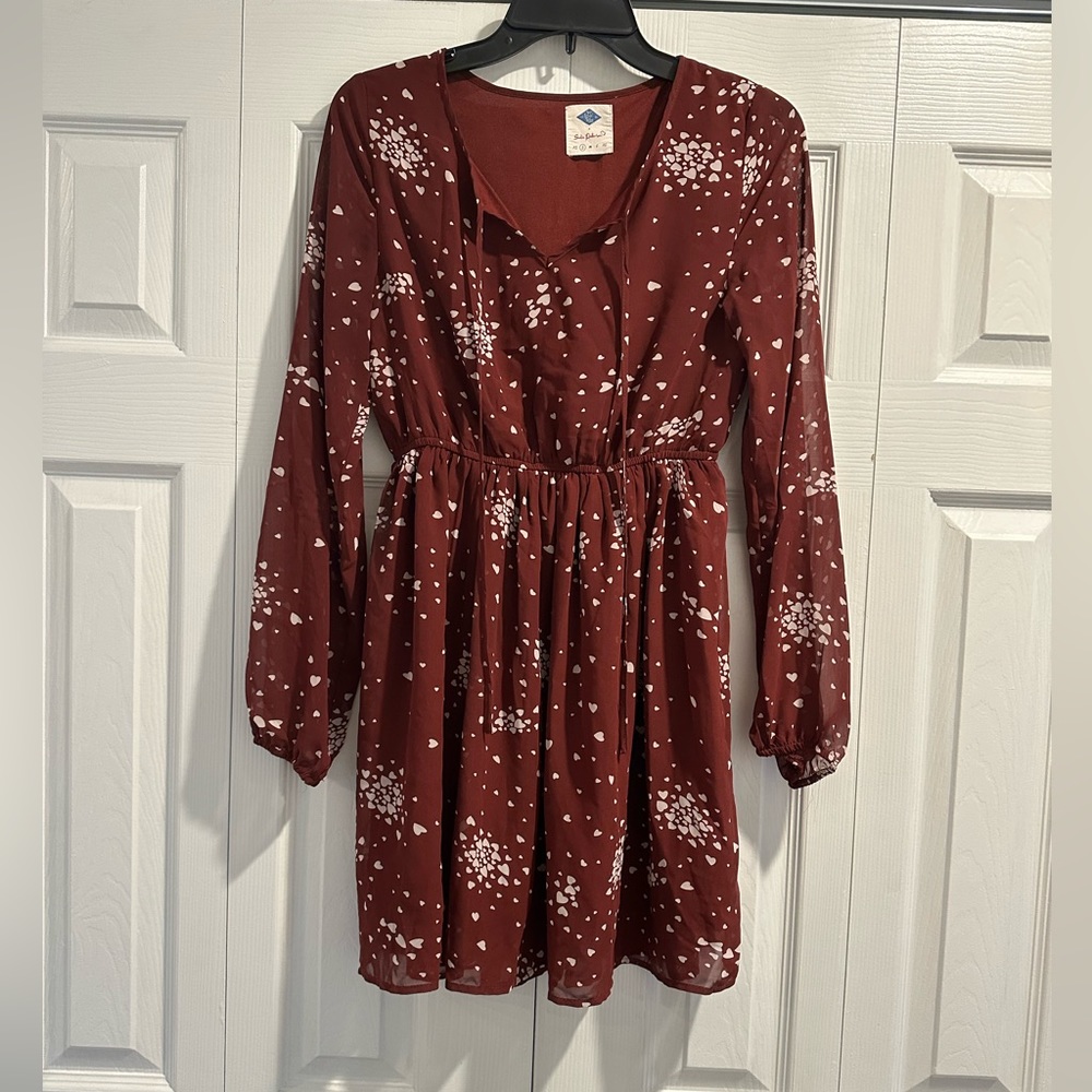 Maroon/White hearts Wild Blue x Sadie Robertson Dress